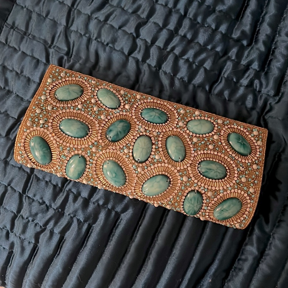 bebe beaded clutch